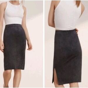 Aritzia Wilfred Free Lis Vegan Suede Pencil Skirt Black Womens 2 Elegant Career‎